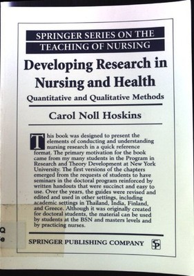 Developing Research in Nursing and Health. Quantitative and Qualitative Methods;
