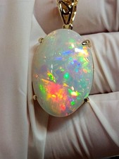 2.Ct Oval Cut Fire Opal Solitaire Pendant 14K Yellow Gold Plated 18'' Free Chain