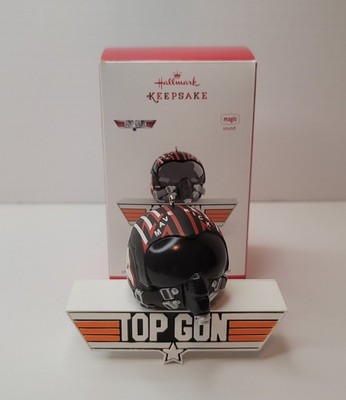 2015 Hallmark Christmas Ornament Top Gun Maverick Pilot Helmet Danger Zone Music