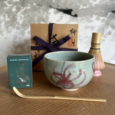 Yagyu Ware Matcha Experience Set Vintage Samurai Chawan Bowl Nara Signed Box