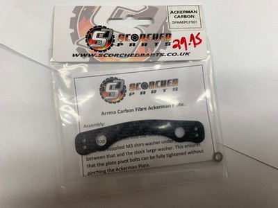 (NEW) Scorched Carbon Fibre Ackerman Steering Plate - All Arrma 6s and 1/7th 