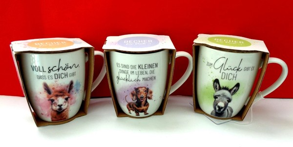 3 StüCk La Vida Trinkbecher Porzellanbecher Kaffeebecher Teebecher-image