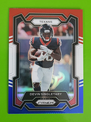 2023 Panini Prizm #119 Devin Singletary Houston Texans Red White Blue Prizm