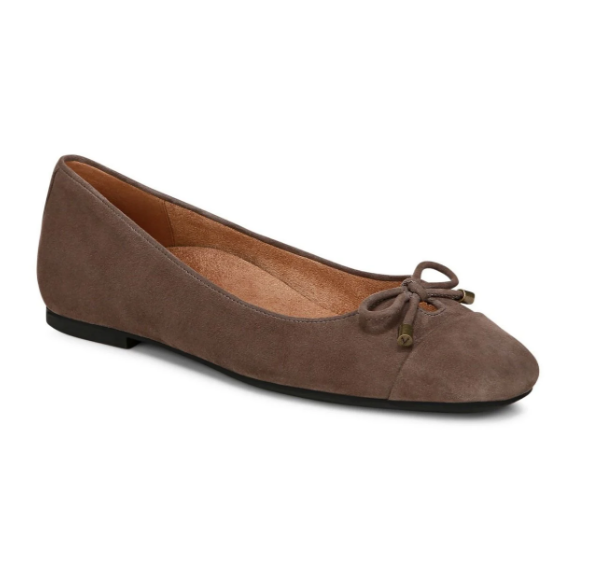NEW HOT DEAL VIONIC Women's Klara Ballet Flat, Driftwood Suede (Authentic)