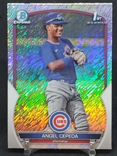 2023 Bowman Chrome Angel Cepeda 1st Bowman Shimmer Refractor Chicago Cubs