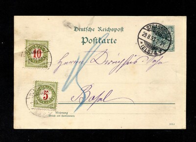 Dt. Ricca 1893 - Ga 5 Pf. '' Strasbourg '' Switzerland (#7620)