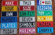 Customised Personalised Aluminium Embossed Novelty Car & Trailer Number Plates
