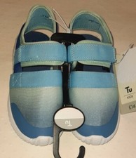 New TU Boys Blue Summer Lightweight Open Back Trainers Size UK 12 Kids