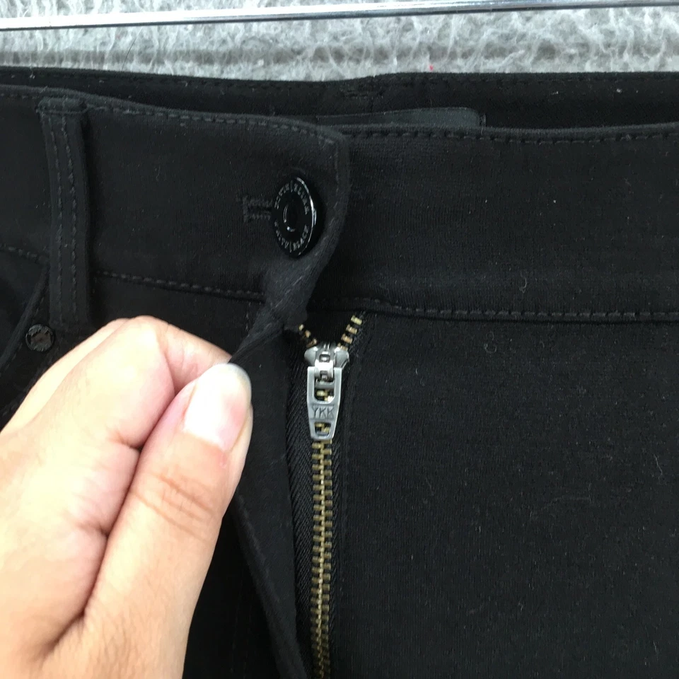 Jeans Jegging White House Black Market 6 (Real 32x28.5) Negro Calce Ajustado Cremallera Mosca Foto 4 de 4