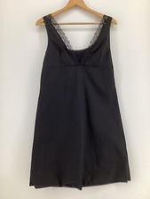 Womens Night Dress Size 10 Black V Neck Lace Detail Sleeveless