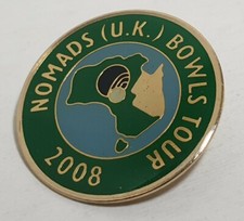 NOMADS UK BOWLS TOUR 2008 PIN BADGE ASSOCIATION CLUB COLLECTABLE AUSTRALIA