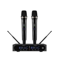 True Diversity UHF Dual Cordless Vocal Microphone Mic System for Singing Church