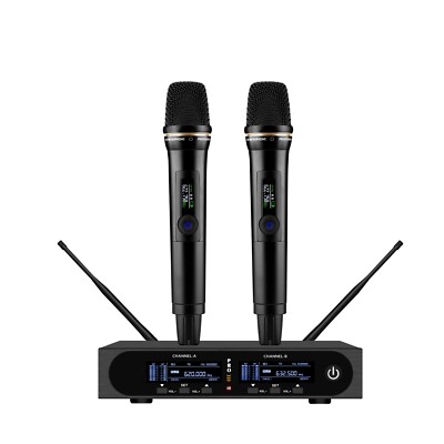 Professional True Diversity UHF Dual Channels Wireless Vocal Microphone System