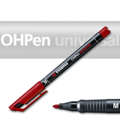 stabilo OHPen Folienstift, M rot 843-40, permanent, 1 mm medium