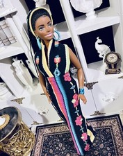 OOAK Curvy Fashion Doll Size Bohemian Chic Maxi Dress ensemble LAST ONE 