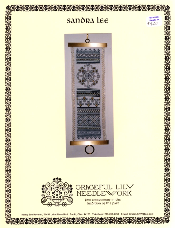 SANDRA LEE Blackwork  Embroidery Pattern by Graceful Lily Needlework - Image 2 of 3