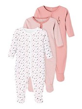 Baby Schlafoveralls  * 3er Pack * Bio-BW Mäd...