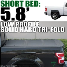Topline For 07-14 Silverado/Sierra 5.8' Low Profile Hard Tri Fold Tonneau Cover