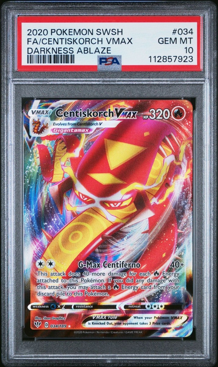 ポケモン - vino Centiskorch VMAX 034/189 Swsh03: Darkness Ablaze Holo for