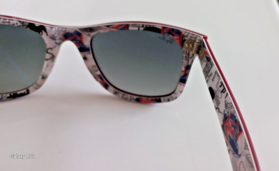 RAY BAN Sunglasses WAYFARER RB2140 Rare Prints Series 8 London Red