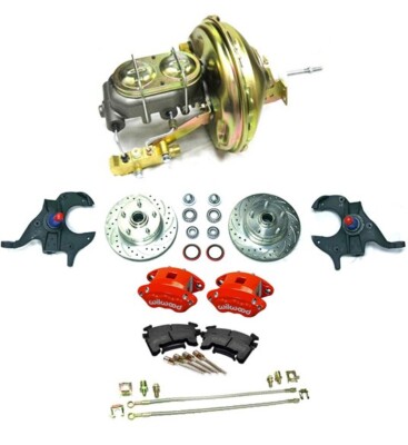 1964 1972 GM A-Body 2'' Drop Power Disc Brake Conversion Kit Zinc Red Wilwood