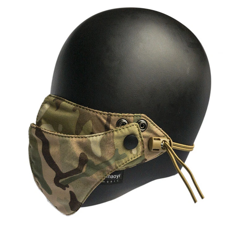 Media máscara facial táctica camuflaje doble capa protector facial Foto 3 de 4
