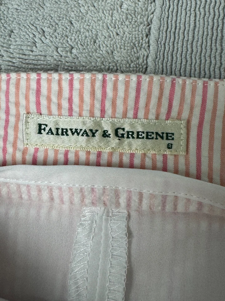 Pantalón corto para mujer Fairway & Greene 6 naranja rosa Seersucker golf tenis atletismo Foto 2 de 4