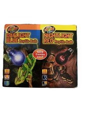 Zoo Med Blue Daylight  Red Nightlight Reptile Heat Light Bulb Combo Pack 60watt