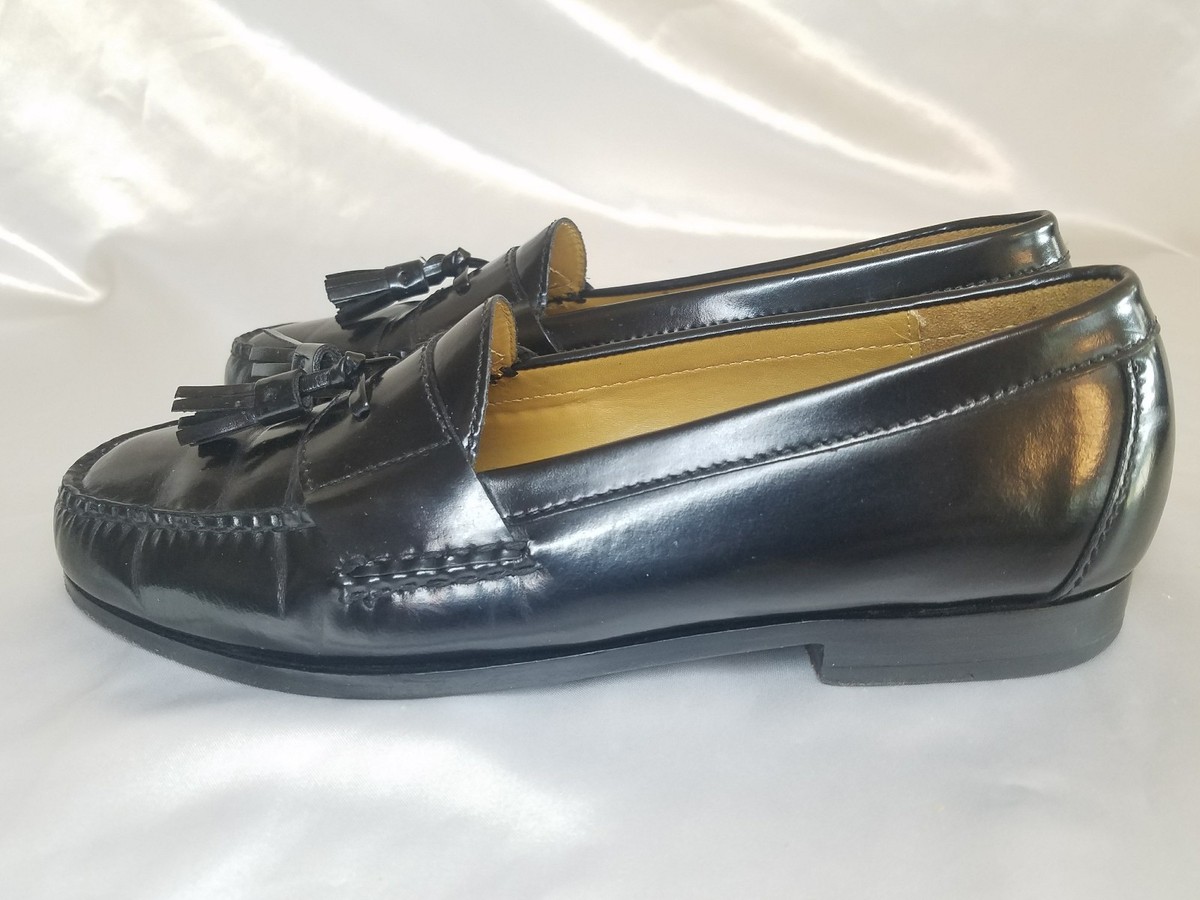 Cole Haan 03506 Black Tassels Pinch Moc Slip-On Dress 