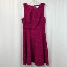 Elle Womens A Line Dress Multicolor Geometric Stretch Boat Neck Sleeveless S New