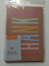 Gartner Studios Thank You Cards Envelopes 4x6 inch Kraft Bright Text 10 count