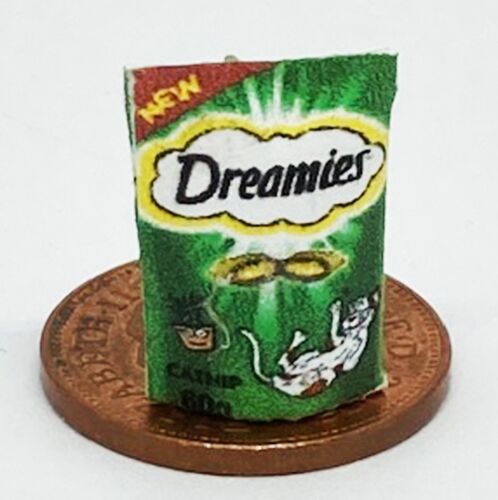 Dolls House Cat Food Treats Pet Accessory Tumdee 1:12 Scale Empty Packet DS6