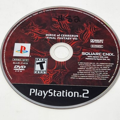 Dirge of Cerberus: Final Fantasy VII  PlayStation 2 PS2 Disc Only Tested Working