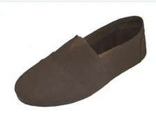 Easy USA Mens S308M Canvas Slip on, BROWN 360m, Size 10 loafers new