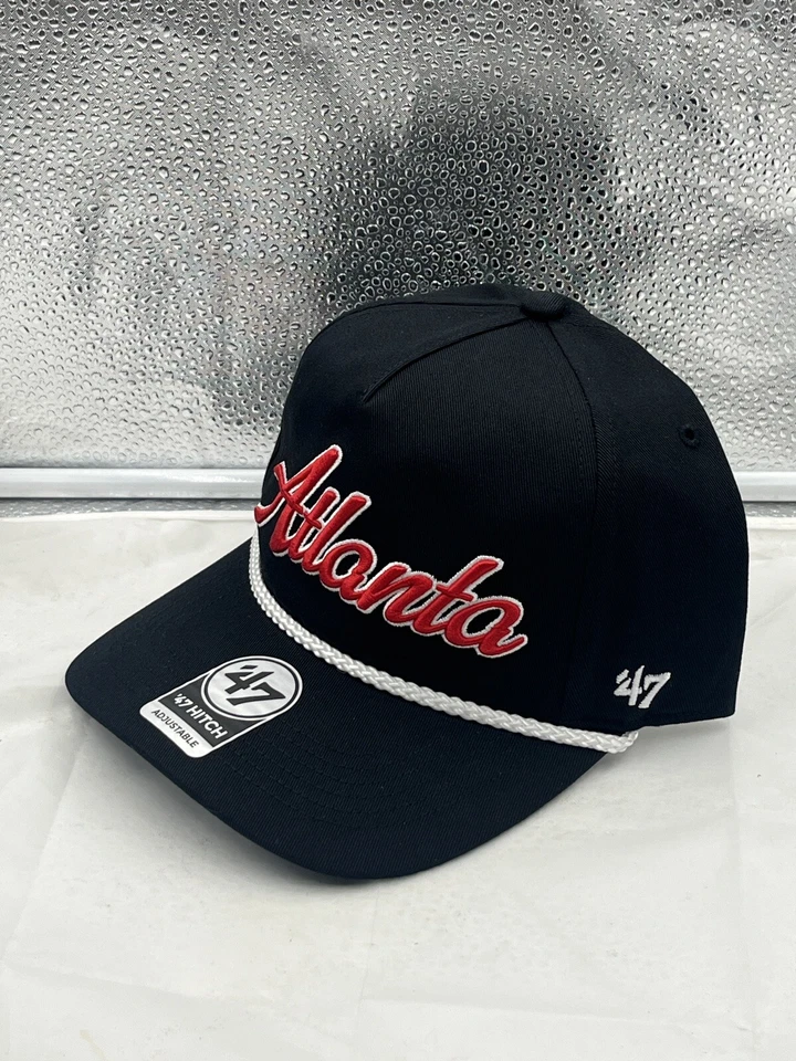 Atlanta Falcons NFL '47 Brand Black Rope Script Hitch Snapback Adjustable Hat - Image 2 of 4