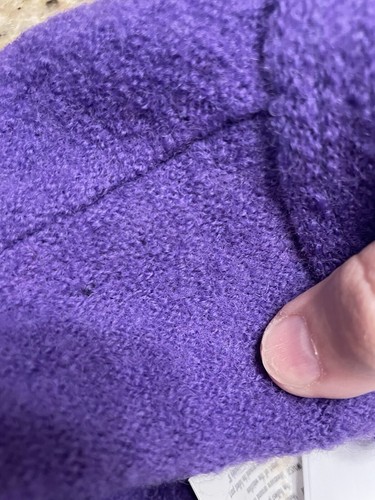 Quacker Factory Cardigan Sweater Size 1X Purple Boiled Wool Full Zip Jewel NWT - Picture 7 of 8