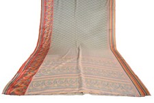 FNC Vintage Green Sambalpuri Ikat Sarees Handwoven Art Silk Sari Fabric Antique