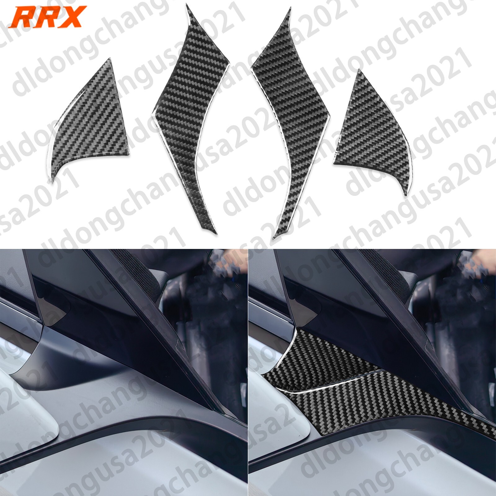 Real Carbon Fiber Side Rearview Mirror Base Cover For Tesla Model 3 Highland 23+