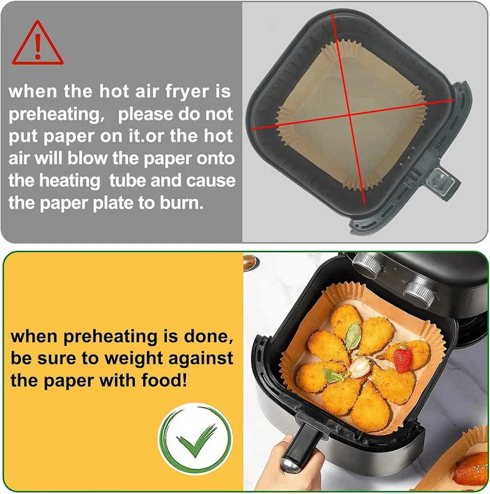 Air Fryer Disposable Paper Accessories Square Oil-proof Liner Non-Stick Mat Air Fryer Disposable Paper Accessories Square Oil-proof Liner Non-Stick Mat