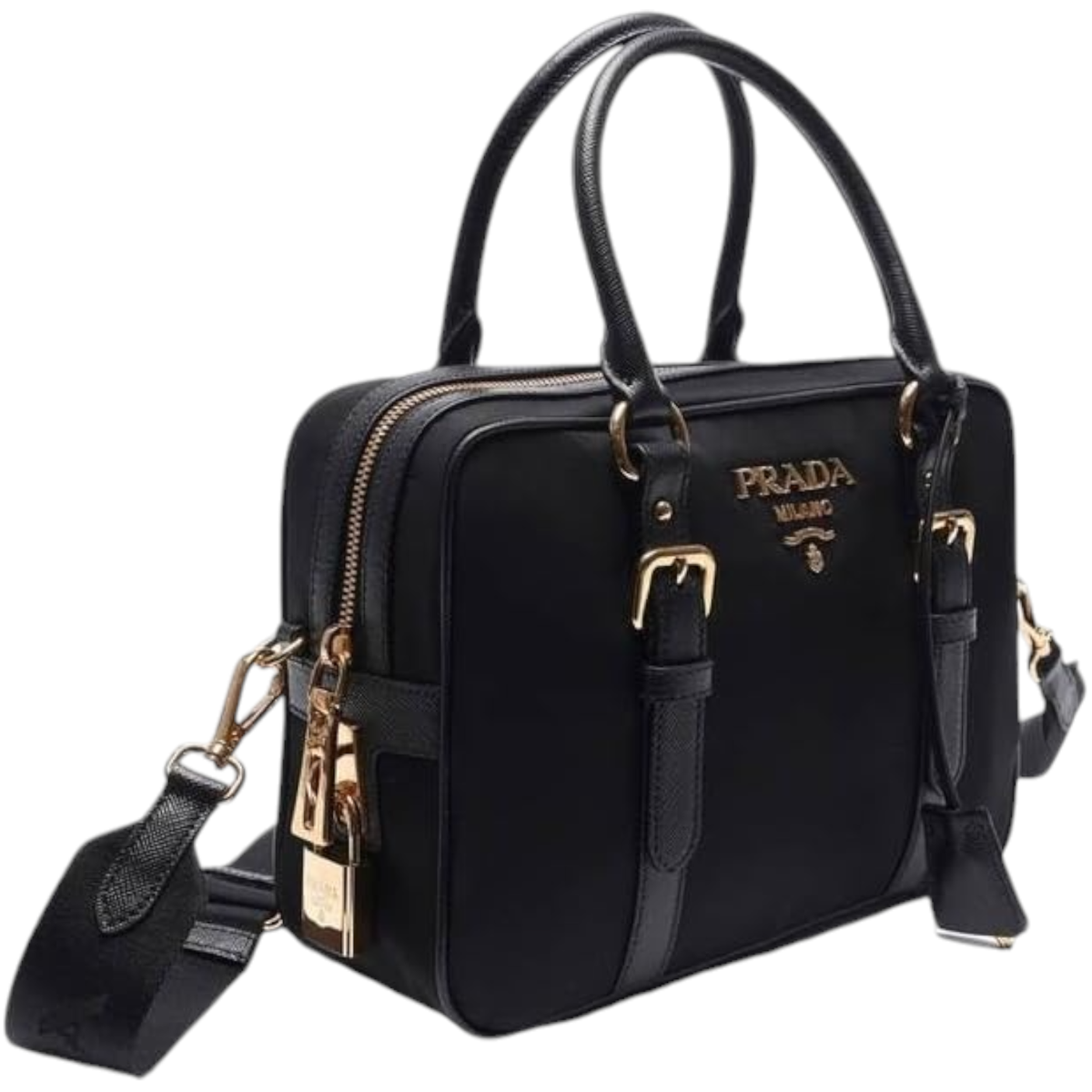 Prada Nylon Bauletto Satchel Bag, Black | eBay Prada Nylon Bauletto Satchel Bag, Black | eBay