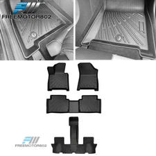 Fits 24-25 Hyundai Santa Fe 6/7 Seats 3D Molded Floor Mats TPE Carpet Liners