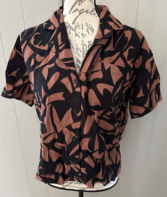 Target A New Day Women's Short Sleeve Shirt Blouse Small S Button Down New