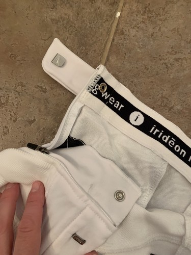 Irideon Ladies 30 White Passeio Knee Patch Breeches Side Zip Equestrian Pants - Picture 11 of 12