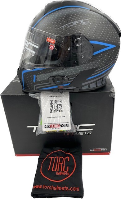 TORC T14B Blinc Bluetooth Helmet Scramble Blue XS T14B15SCB21