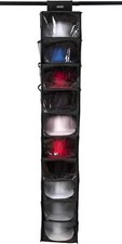 Hat Organizer for Baseball Caps, Hat Rack with Dust Shield and Side Pockets, 10