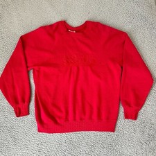 Vintage Lee Sweatshirt Womens Extra Large XL Red Made in USA Illinois 80s 90s
