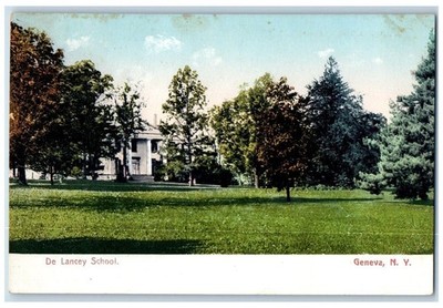 c1905 De Lancey School Building Campus Geneva New York NY Antique Postcard