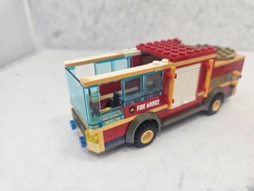 LEGO City Custom Vehicle Lot Modified Fire Truck 60002 and Service Pickup Truck