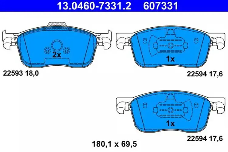 Brake pads 13.0460-7331.2 ATE for CITROËN PEUGEOT TOYOTA OPEL