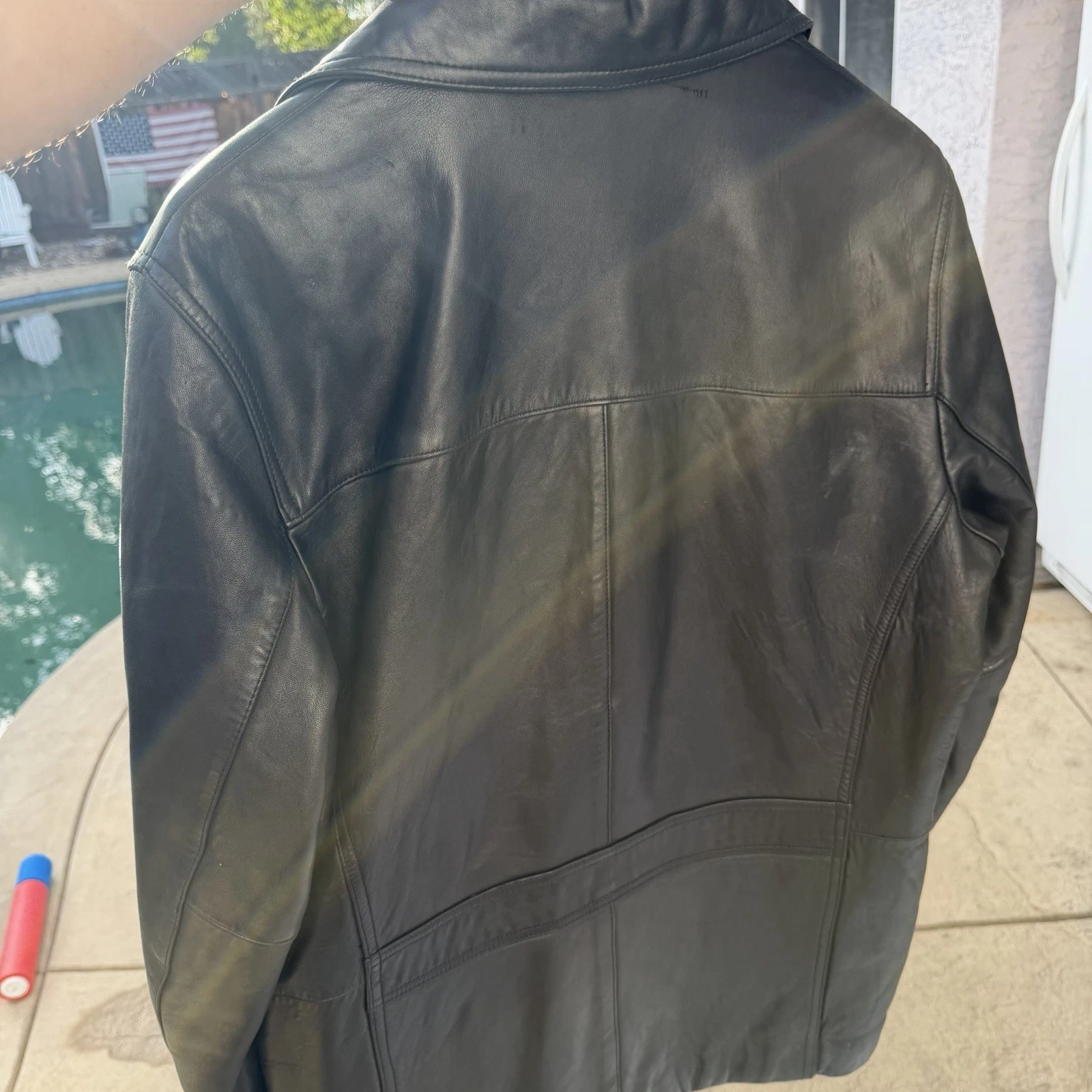 Kenneth Cole Reaction Mens Genuine Leather Jacket Sz.Medium Classic 3 Button image 17
